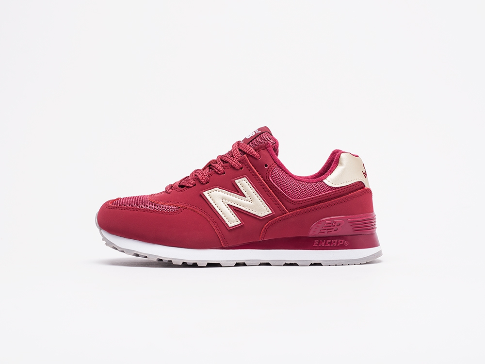 женские кроссовки New Balance 574 WMNS Maroon / Gold / White