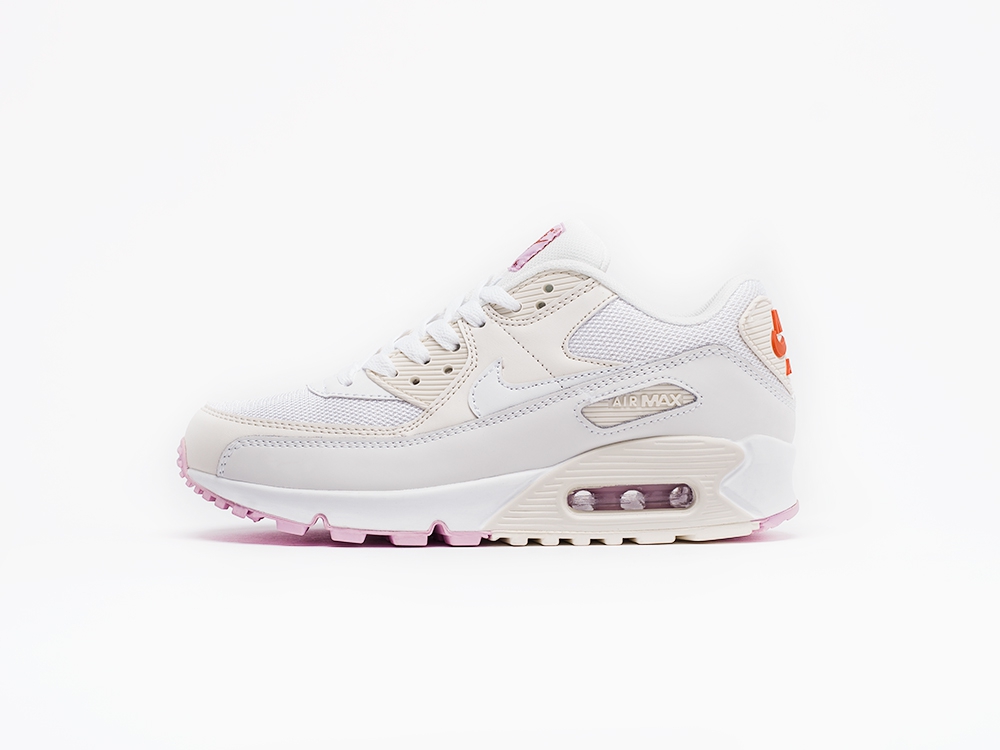 женские кроссовки Nike Air Max 90 WMNS White / Beigr / Pink