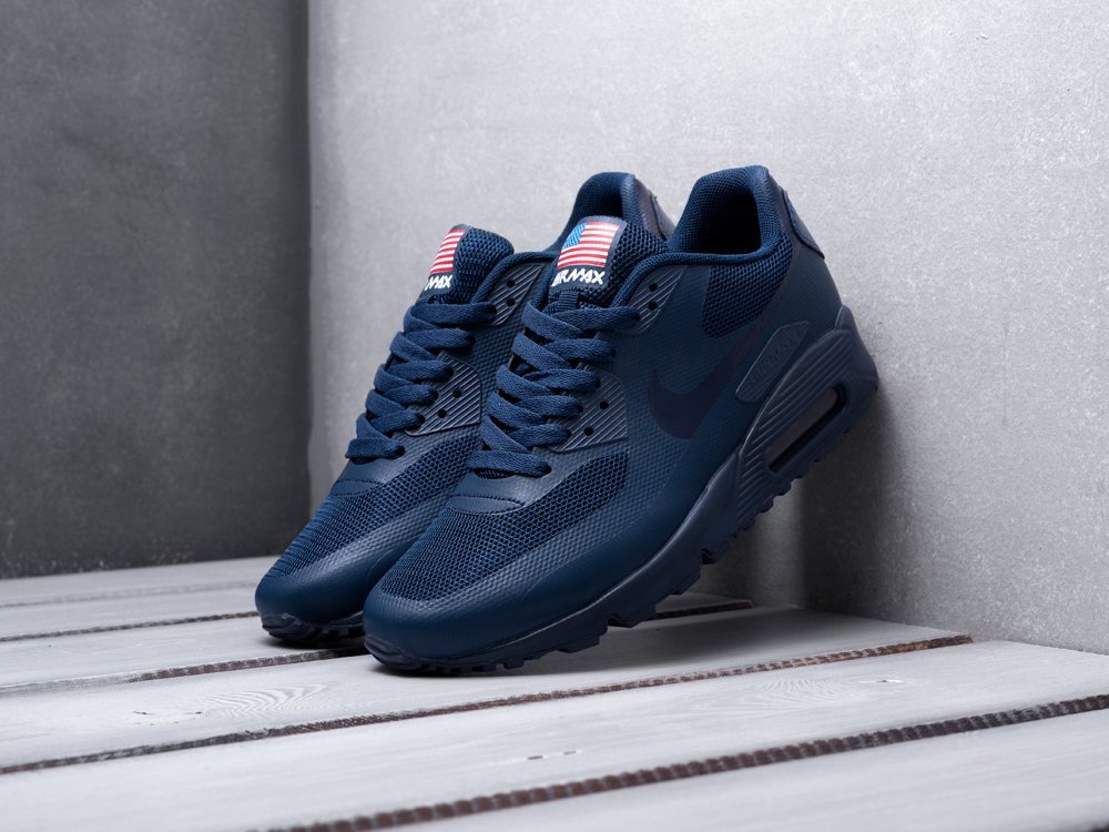 Nike Air Max 90 Hyperfuse Independence Day синие текстиль мужские (AR18449) - фото 2