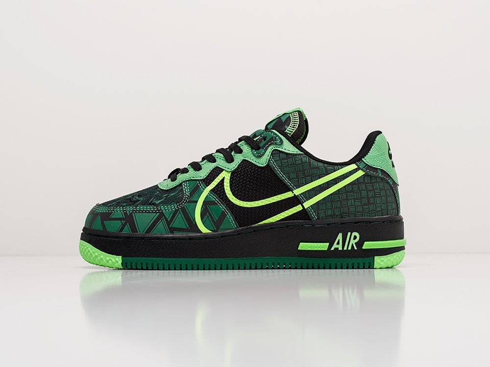 Nike Air Force 1 Low React Naija зеленые мужские (AR18576) - фото 1 Nike Air Force 1 Low React Naija зеленые мужские (AR18576) - фото 1
