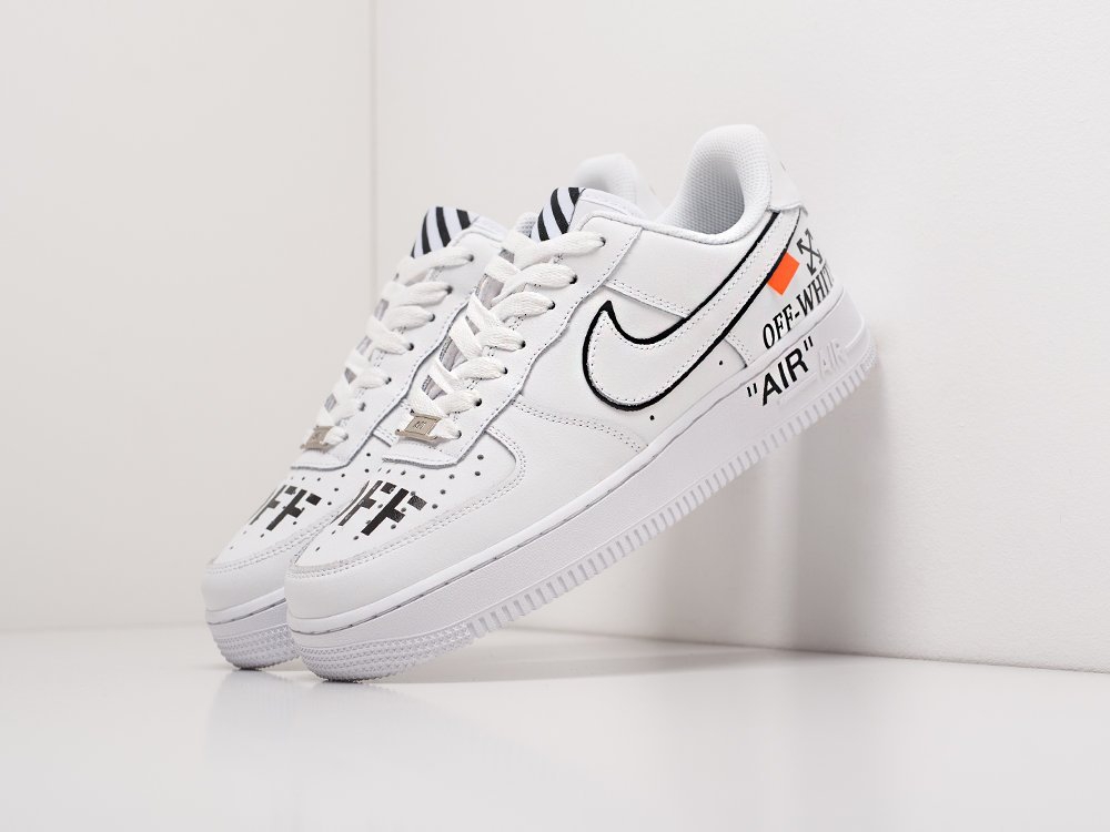 Nike x OFF-White Air Force 1 Low WMNS белые текстиль женские (AR18677) - фото 2 Nike x OFF-White Air Force 1 Low WMNS белые текстиль женские (AR18677) - фото 2