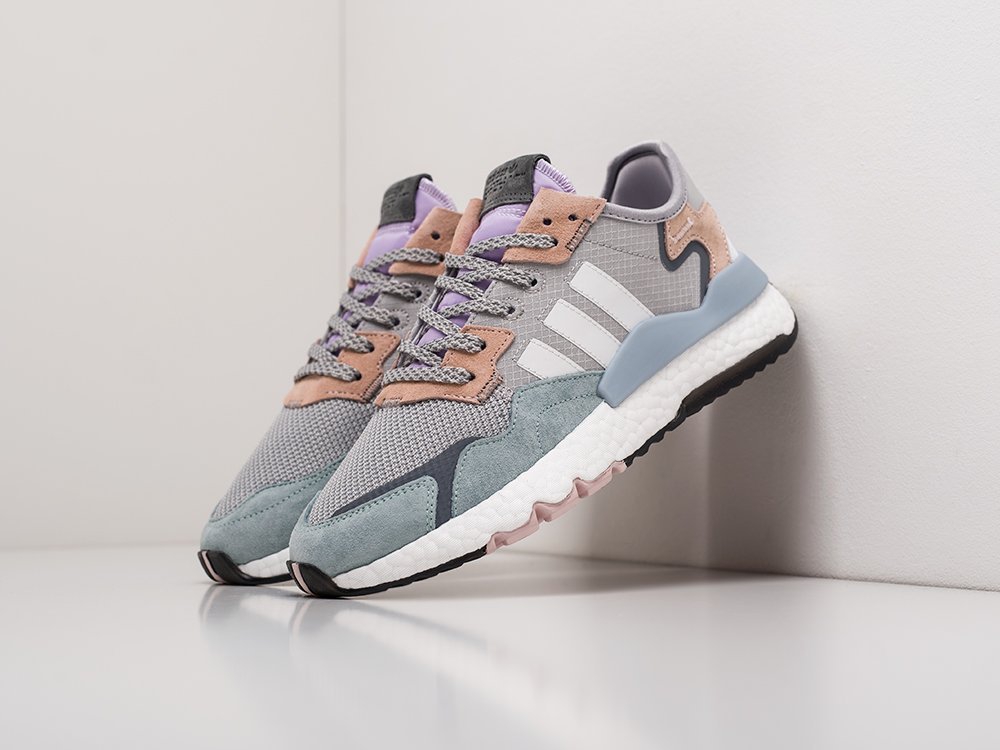 женские кроссовки Adidas Nite Jogger WMNS Grey One / Cloud White / Pink Tint