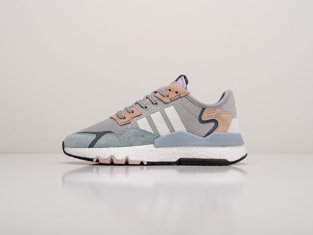 женские кроссовки Adidas Nite Jogger WMNS Grey One / Cloud White / Pink Tint