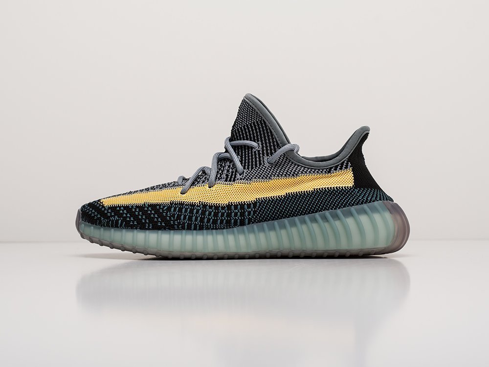 мужские кроссовки Adidas Yeezy 350 Boost v2 Black / Yellow / Ash Blue