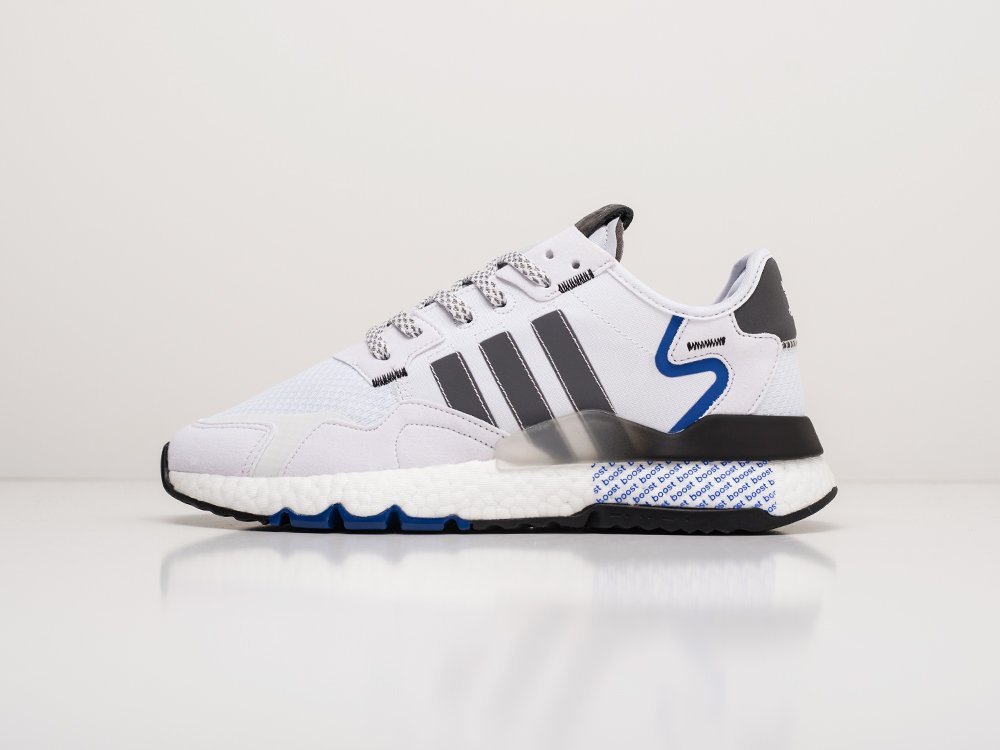 мужские кроссовки Adidas Nite Jogger Cloud White / Blue Bird / Grey Four