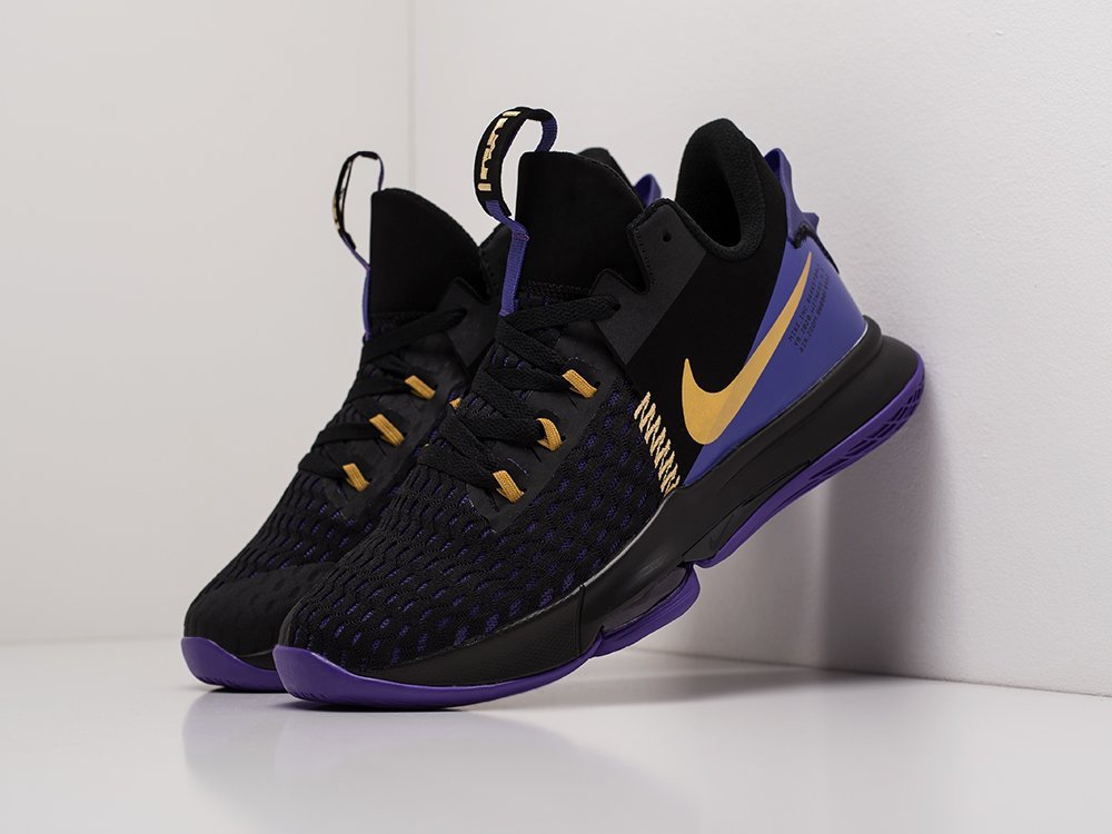 Nike Lebron Witness V Lakers черные текстиль мужские (AR18887) - фото 2