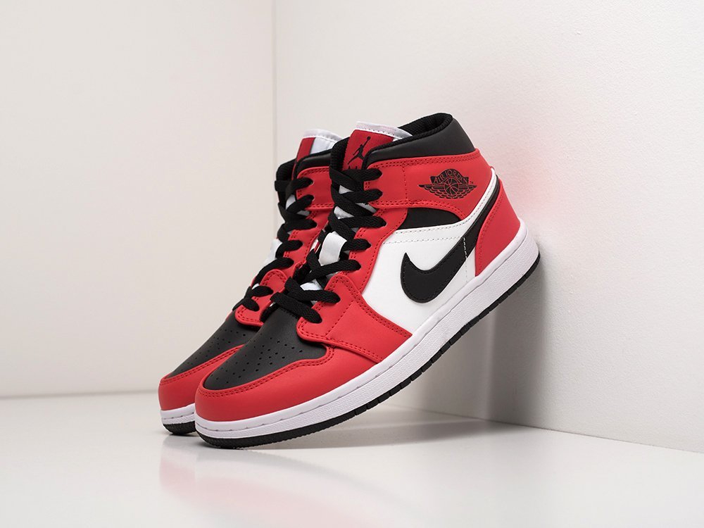 Nike Air Jordan 1 WMNS красные кожа женские (AR19216) - фото 2