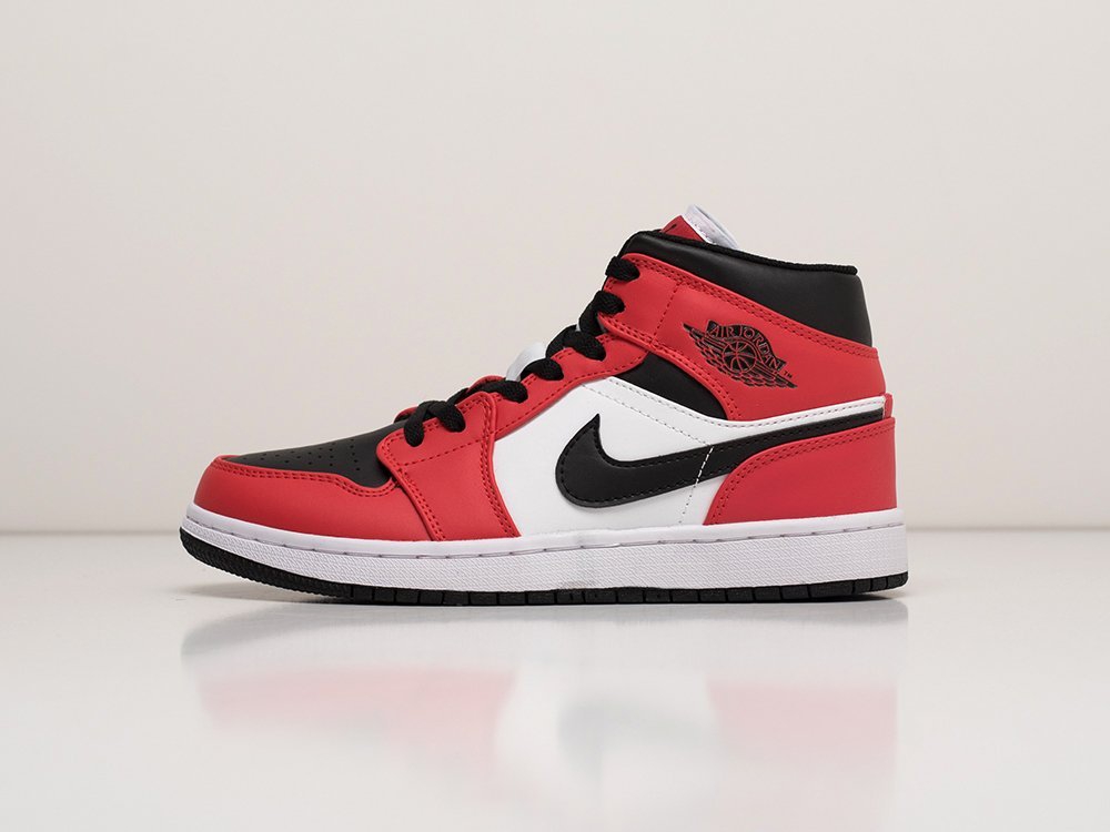 Nike Air Jordan 1 WMNS красные кожа женские (AR19216) - фото 1