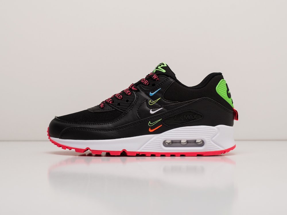 Nike Air Max 90 Worldwide Pack черные кожа мужские (AR19240) - фото 1 Nike Air Max 90 Worldwide Pack черные кожа мужские (AR19240) - фото 1