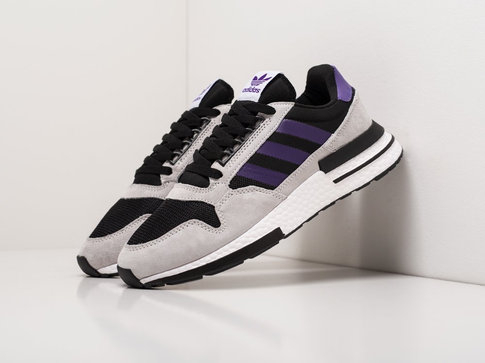 Мужские кроссовки Adidas ZX 500 RM Grey / Black / White / Purple (40-45 размер) фото 2