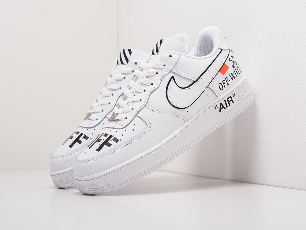 Nike x OFF-White Air Force 1 Low белые текстиль мужские (AR19721) - фото 2 Nike x OFF-White Air Force 1 Low белые текстиль мужские (AR19721) - фото 2