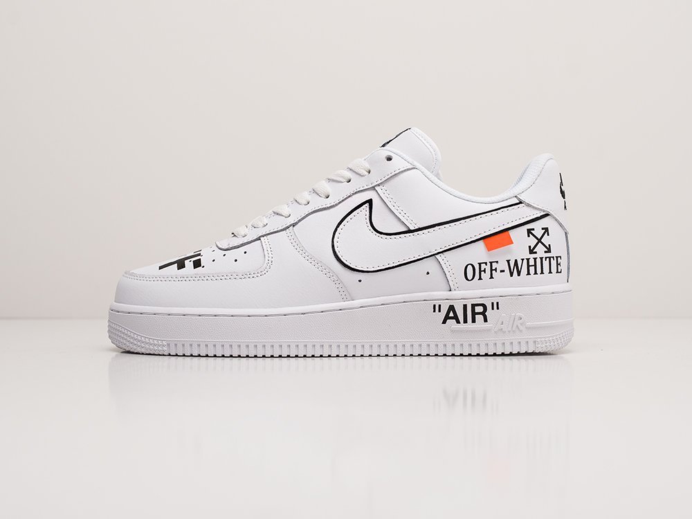 Nike x OFF-White Air Force 1 Low белые текстиль мужские (AR19721) - фото 1 Nike x OFF-White Air Force 1 Low белые текстиль мужские (AR19721) - фото 1