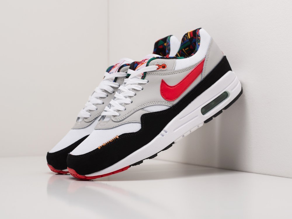 Nike Air Max 1 серые кожа мужские (AR19728) - фото 2 Nike Air Max 1 серые кожа мужские (AR19728) - фото 2