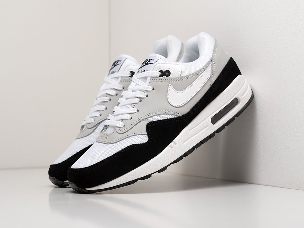 Nike Air Max 1 серые кожа мужские (AR19857) - фото 2 Nike Air Max 1 серые кожа мужские (AR19857) - фото 2