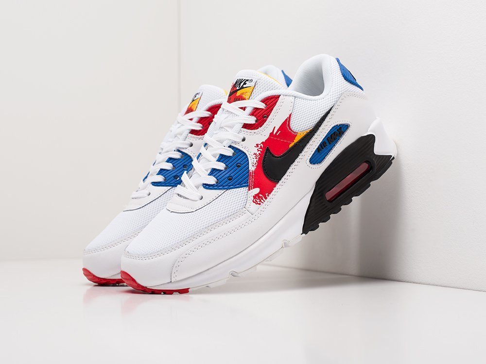 Nike Air Max 90 Brushstroke Pack белые кожа мужские (AR20023) - фото 2