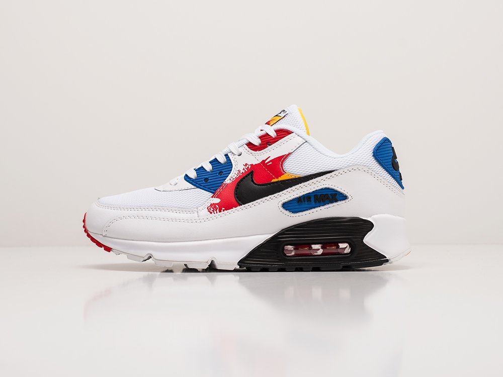 Nike Air Max 90 Brushstroke Pack белые кожа мужские (AR20023) - фото 1