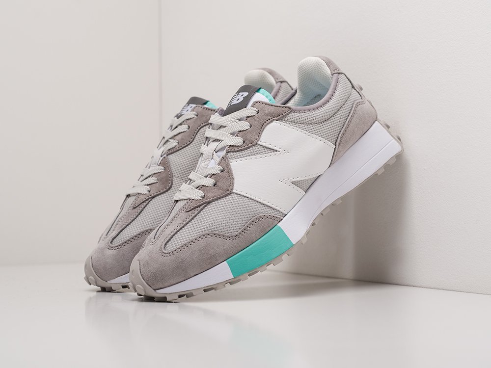 женские кроссовки New Balance 327 WMNS Grey / White / Cyan