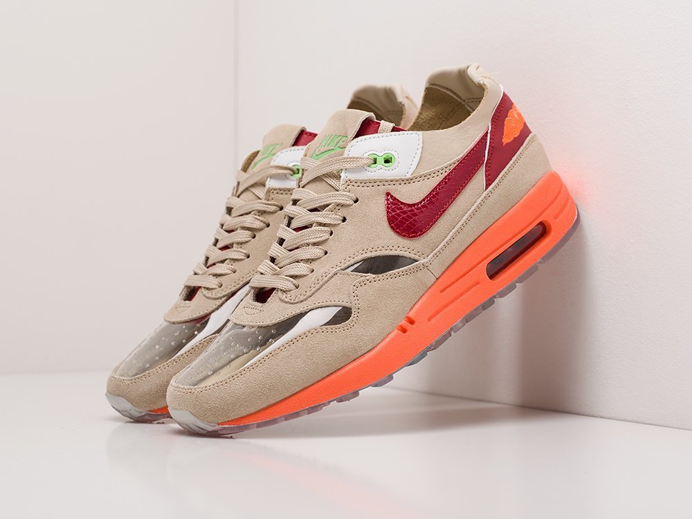 Nike x CLOT x Air Max 1 Kiss of Death коричневые замша мужские (AR20294) - фото 2 Nike x CLOT x Air Max 1 Kiss of Death коричневые замша мужские (AR20294) - фото 2
