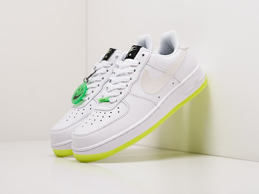 Nike Air Force 1 Low WMNS Glow in the Dark белые кожа женские (AR20405) - фото 2