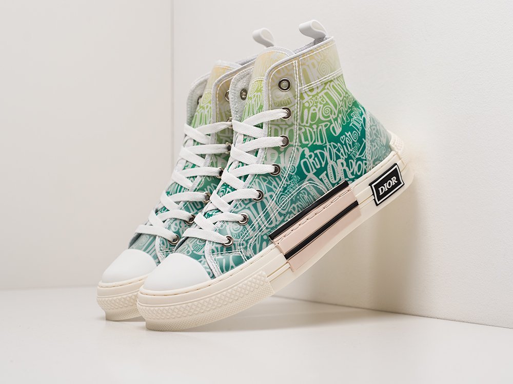 Dior B23 High WMNS зеленые текстиль женские (AR20459) - фото 2 Dior B23 High WMNS зеленые текстиль женские (AR20459) - фото 2
