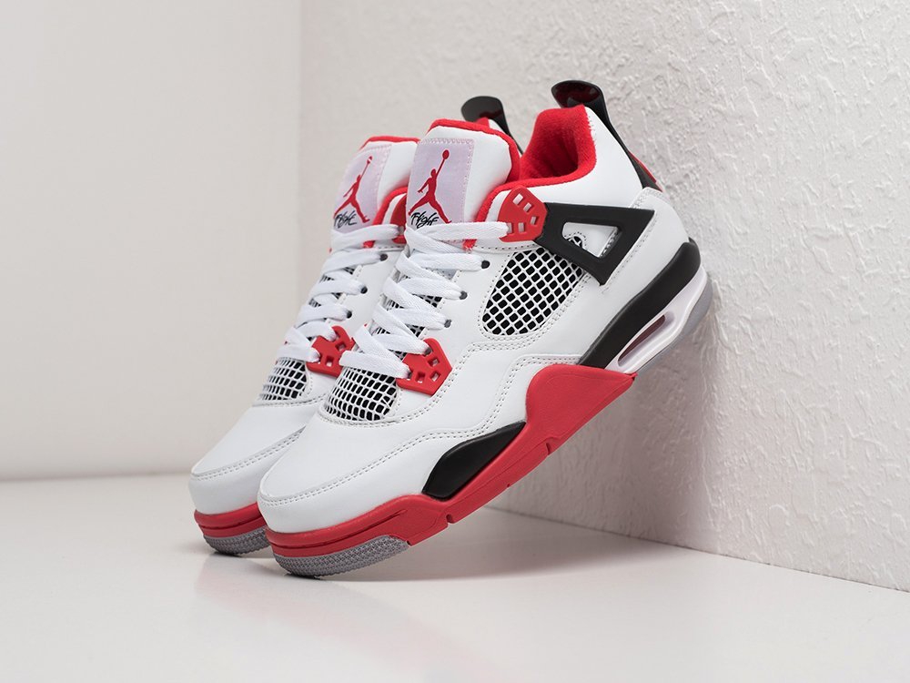 Nike Air Jordan 4 Retro WMNS White / Red / Black - фото 1