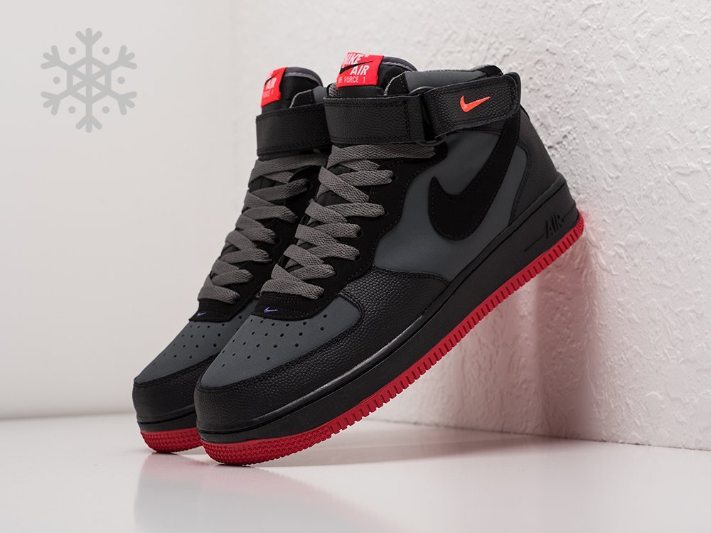 Nike Air Force 1 черные кожа мужские (AR20862) - фото 2 Nike Air Force 1 черные кожа мужские (AR20862) - фото 2