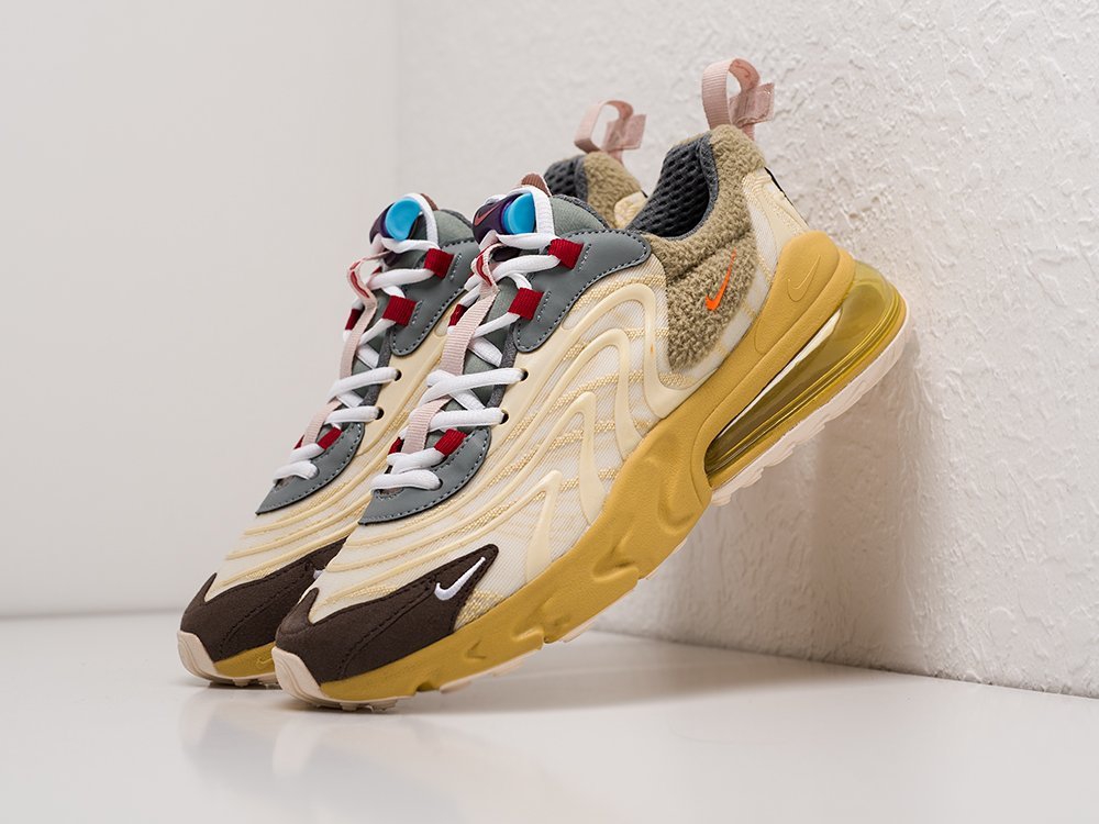 мужские кроссовки Nike Air Max 270 React ENG x Travis Scott Beige / Brown