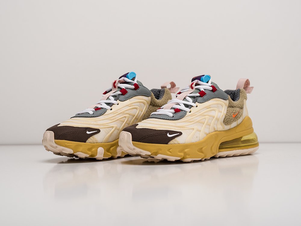 мужские кроссовки Nike Air Max 270 React ENG x Travis Scott Beige / Brown