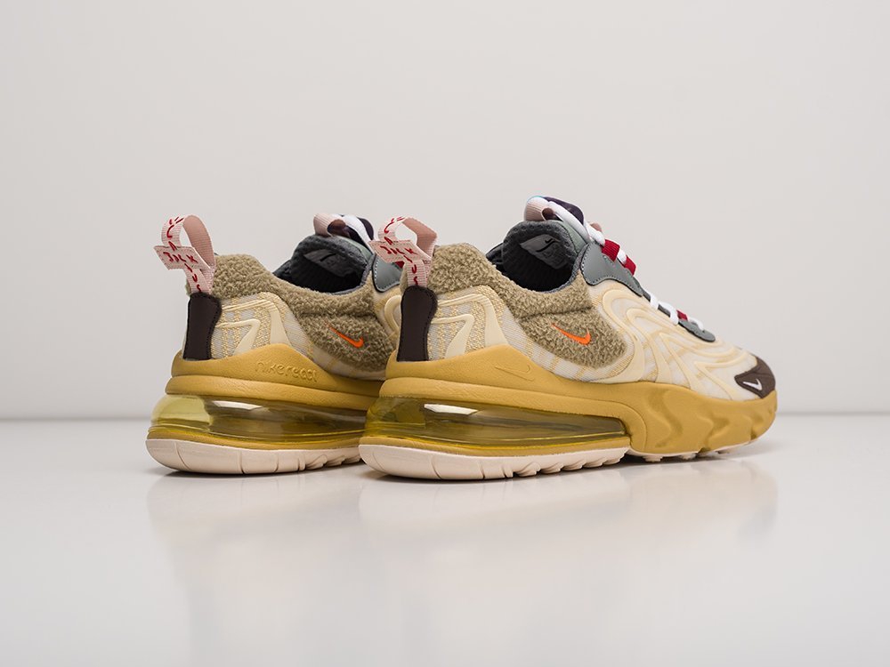 мужские кроссовки Nike Air Max 270 React ENG x Travis Scott Beige / Brown