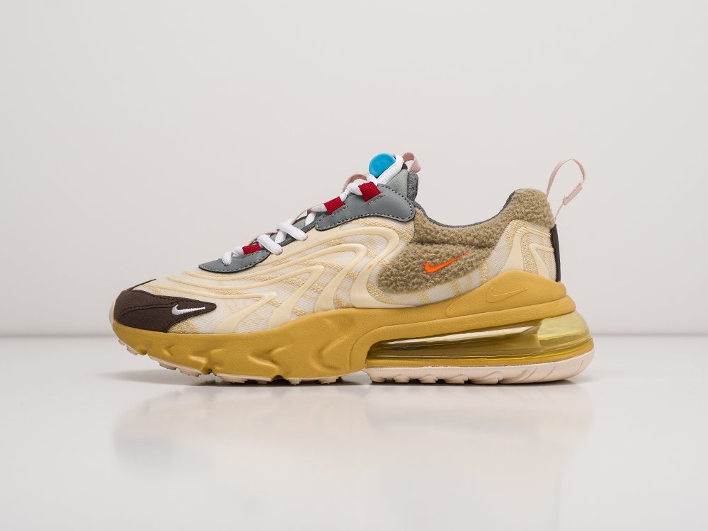 мужские кроссовки Nike Air Max 270 React ENG x Travis Scott Beige / Brown