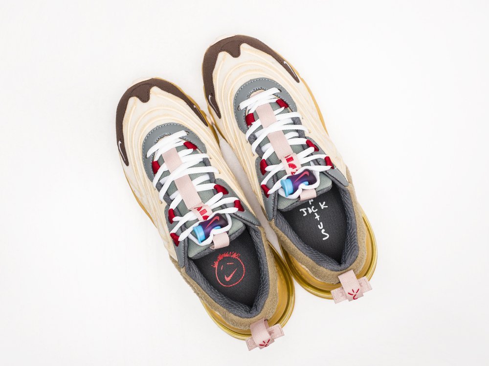 мужские кроссовки Nike Air Max 270 React ENG x Travis Scott Beige / Brown