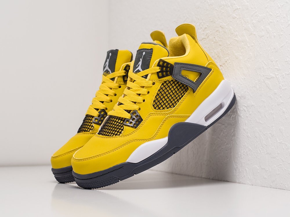 Nike Air Jordan 4 Retro желтые мужские (AR21154) - фото 2
