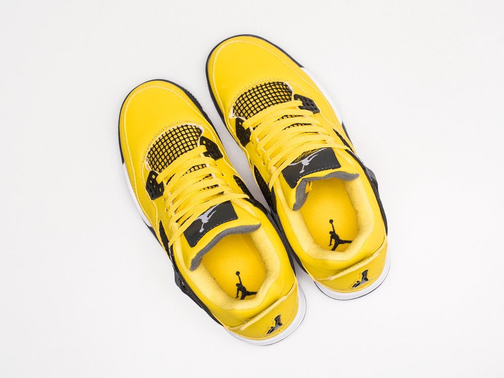 Nike Air Jordan 4 Retro Yellow / White / Grey - фото 3