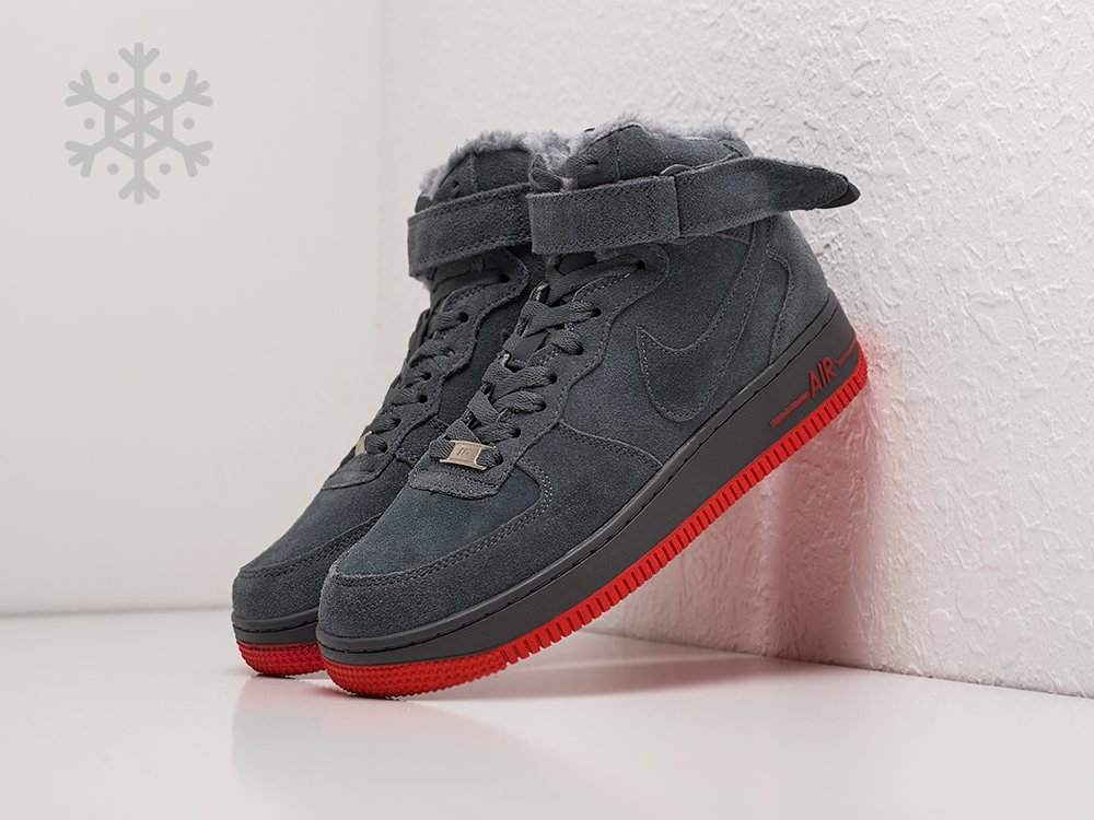 Nike Air Force 1 WMNS Grey / Red - фото 2