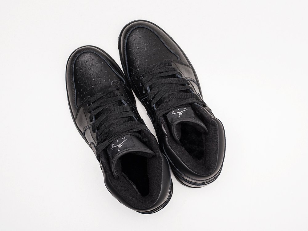 Nike Air Jordan 1 черные кожа мужские (AR21248) - фото 3