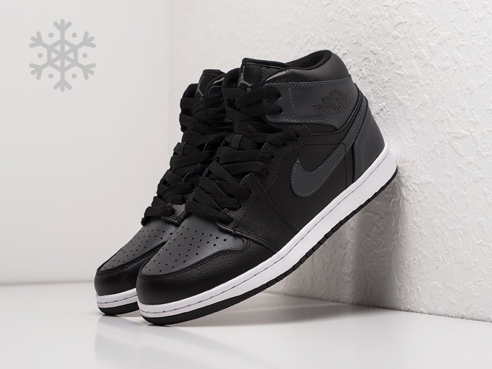 Nike Air Jordan 1 черные кожа мужские (AR21249) - фото 2