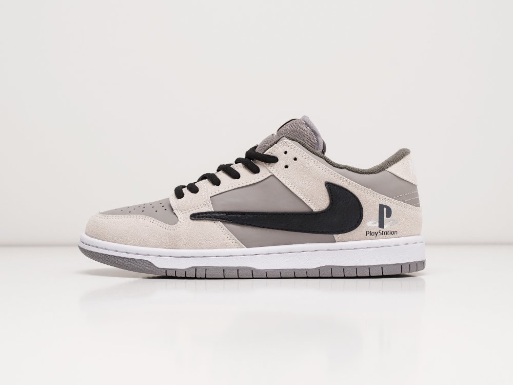 Nike SB Dunk Low x Travis Scott х PlayStation 5 серые кожа мужские (AR21310) - фото 1 Nike SB Dunk Low x Travis Scott х PlayStation 5 серые кожа мужские (AR21310) - фото 1