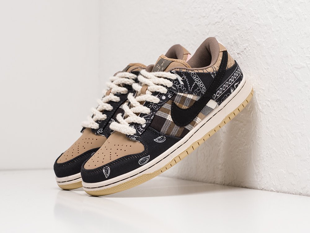 Nike x Travis Scott х SB Dunk Low WMNS коричневые текстиль женские (AR21349) - фото 2 Nike x Travis Scott х SB Dunk Low WMNS коричневые текстиль женские (AR21349) - фото 2
