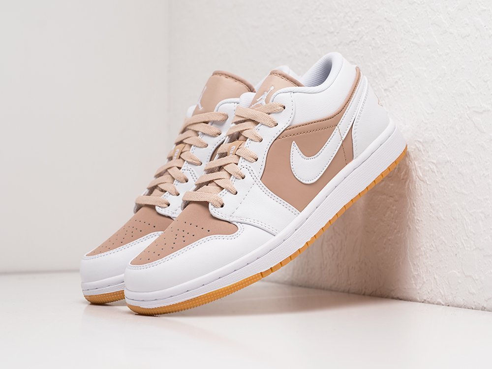 Nike Air Jordan 1 Low Hemp White бежевые кожа мужские (AR21376) - фото 2 Nike Air Jordan 1 Low Hemp White бежевые кожа мужские (AR21376) - фото 2