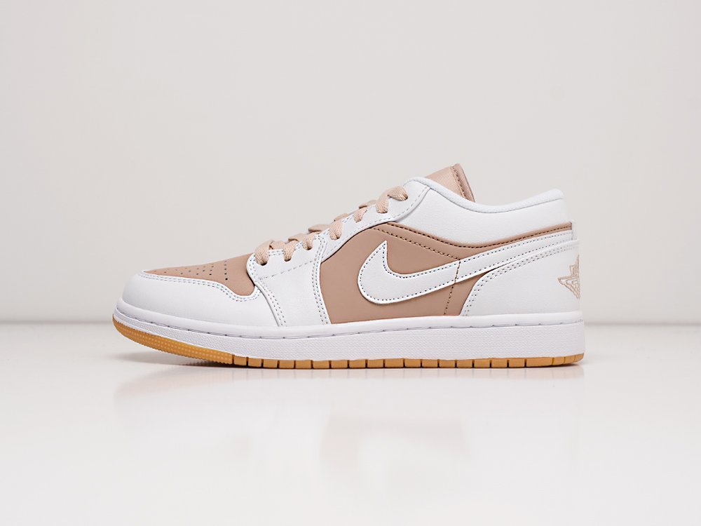 Nike Air Jordan 1 Low Hemp White бежевые кожа мужские (AR21376) - фото 1