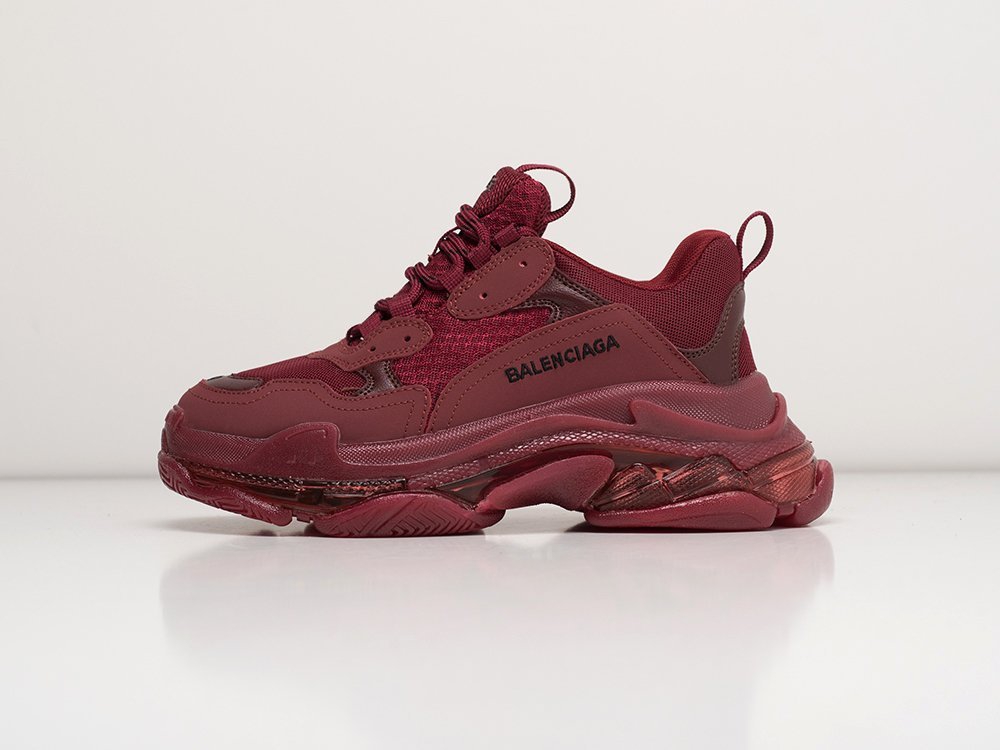 Balenciaga Triple S Сlear Sole красные кожа женские (AR21389) - фото 1 Balenciaga Triple S Сlear Sole красные кожа женские (AR21389) - фото 1