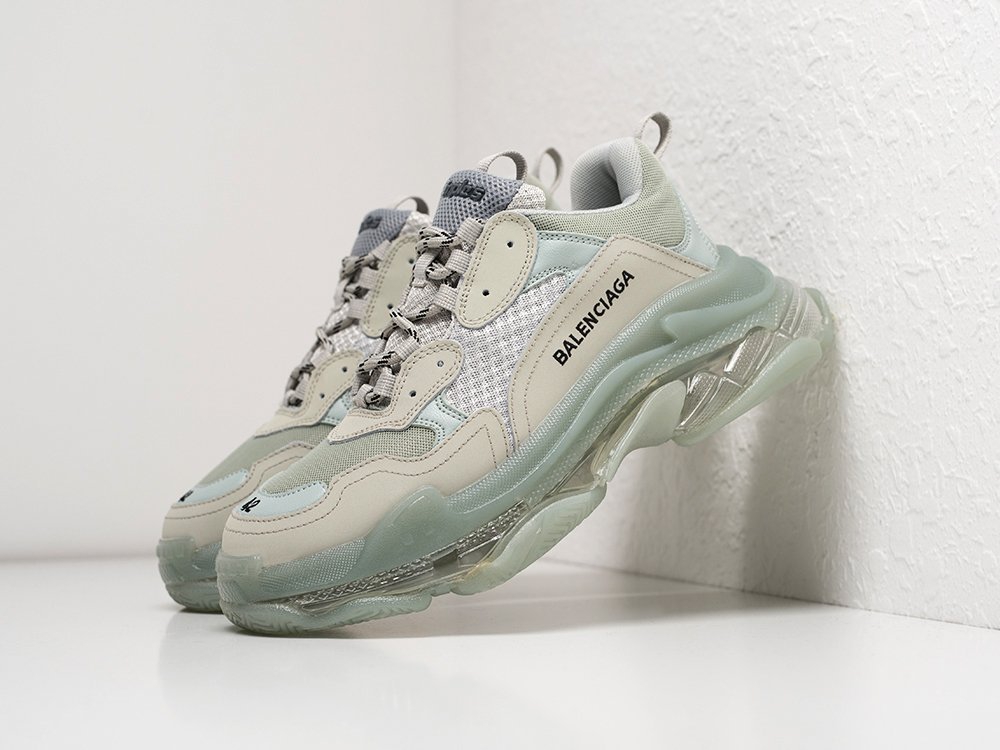 Balenciaga Triple S Сlear Sole серые кожа мужские (AR21395) - фото 2