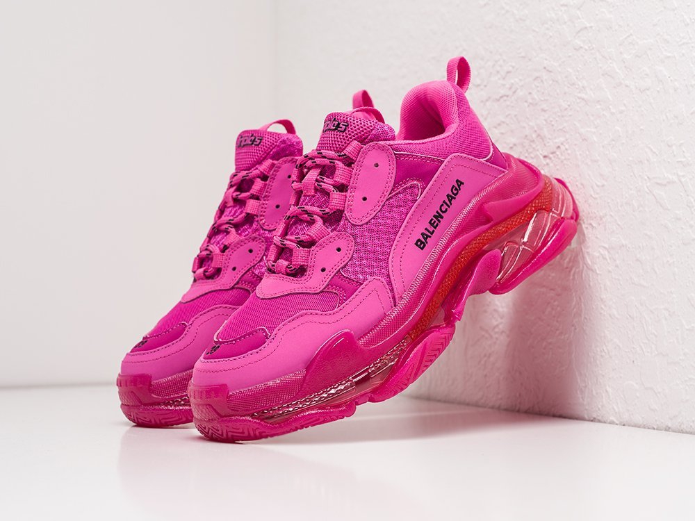 Balenciaga Triple S Сlear Sole розовые кожа женские (AR21399) - фото 2 Balenciaga Triple S Сlear Sole розовые кожа женские (AR21399) - фото 2