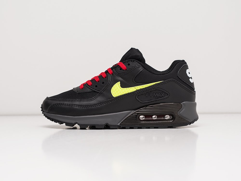 Nike Air Max 90 черные кожа мужские (AR21433) - фото 1 Nike Air Max 90 черные кожа мужские (AR21433) - фото 1
