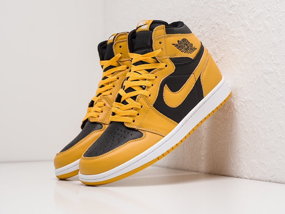 Nike Air Jordan 1 желтые кожа мужские (AR21461) - фото 2