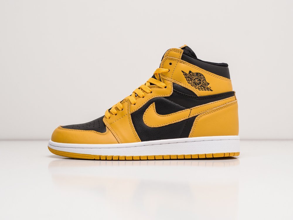 Nike Air Jordan 1 желтые кожа мужские (AR21461) - фото 1 Nike Air Jordan 1 желтые кожа мужские (AR21461) - фото 1