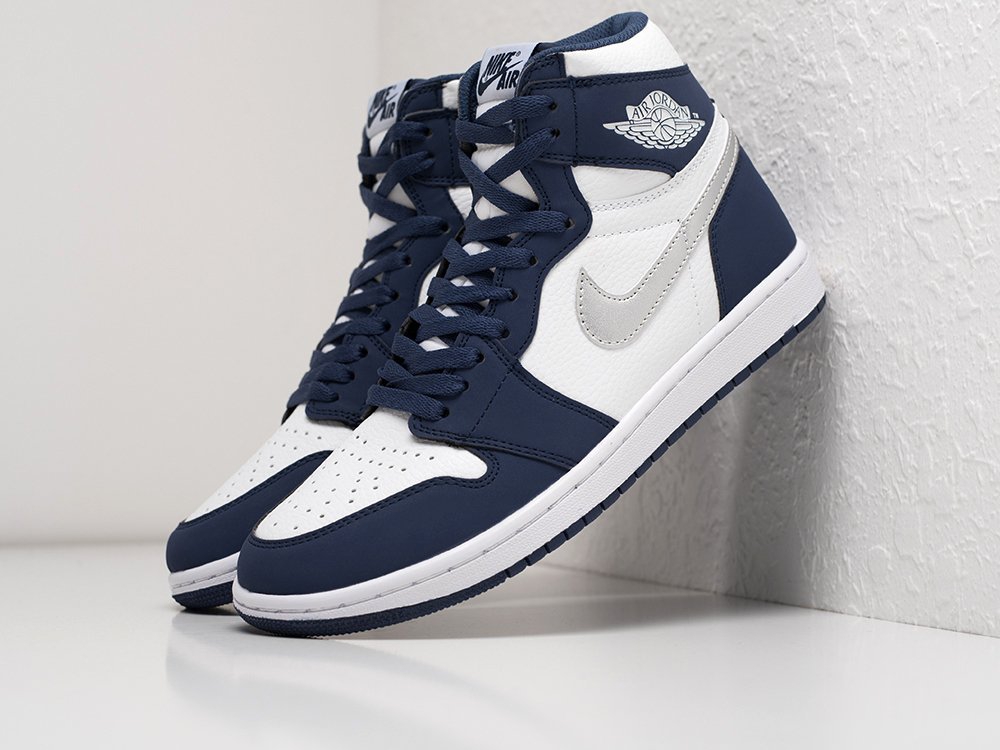 Nike Air Jordan 1 синие кожа мужские (AR21462) - фото 2