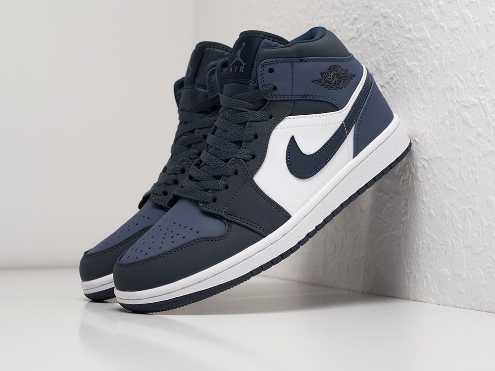 Nike Air Jordan 1 синие кожа мужские (AR21463) - фото 2