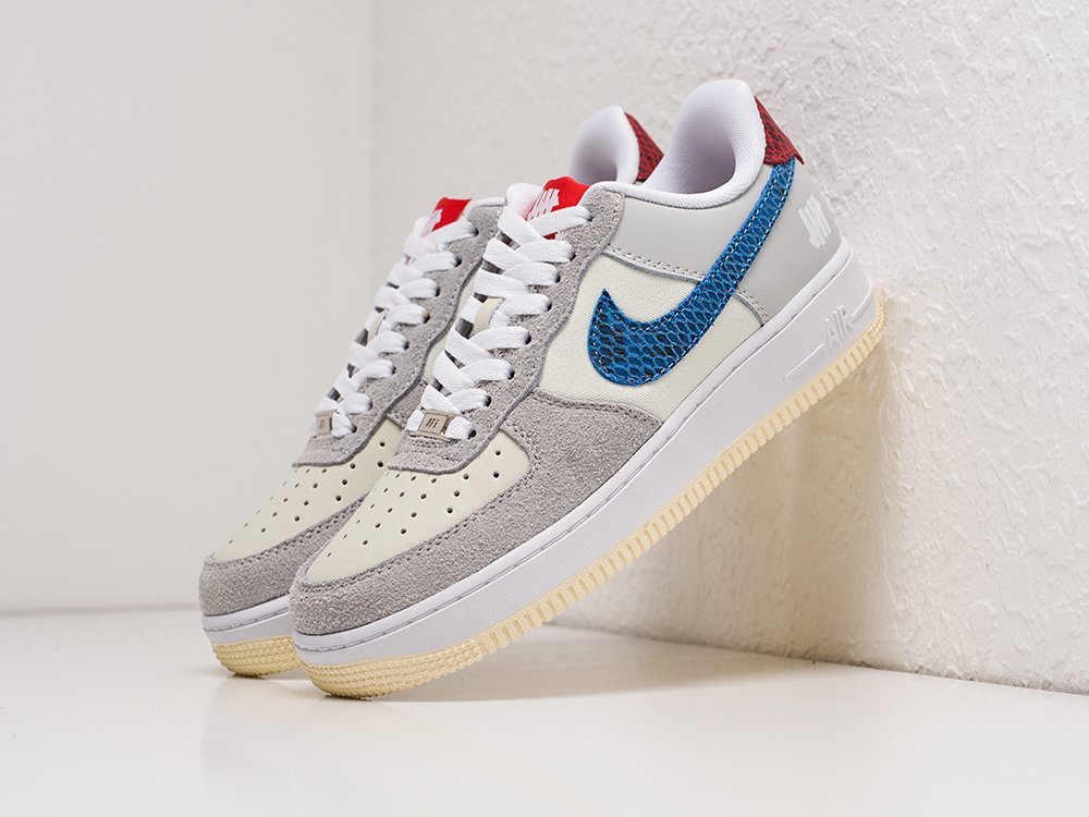 Nike x Undefeated Air Force 1 Low WMNS серые замша женские (AR21472) - фото 2