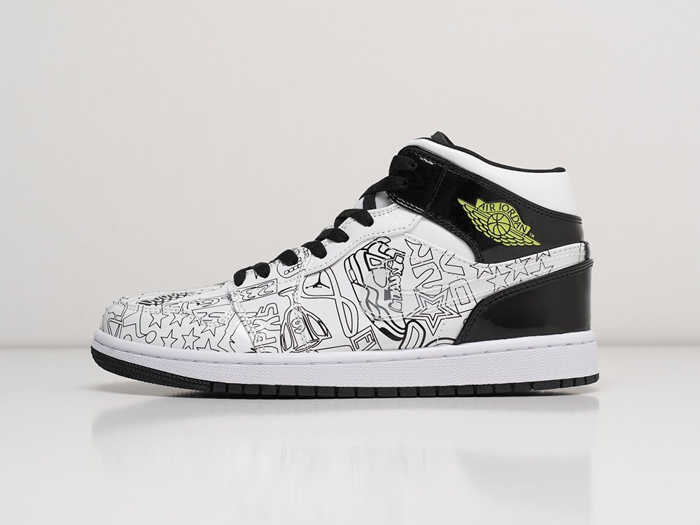 Nike Air Jordan 1 DIY белые кожа мужские (AR21550) - фото 1 Nike Air Jordan 1 DIY белые кожа мужские (AR21550) - фото 1